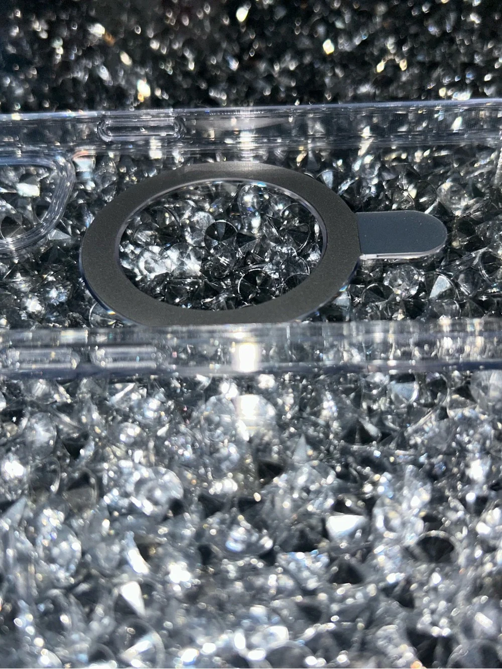 iPhone 15 Clear Phone Case with Silver Ring Stand